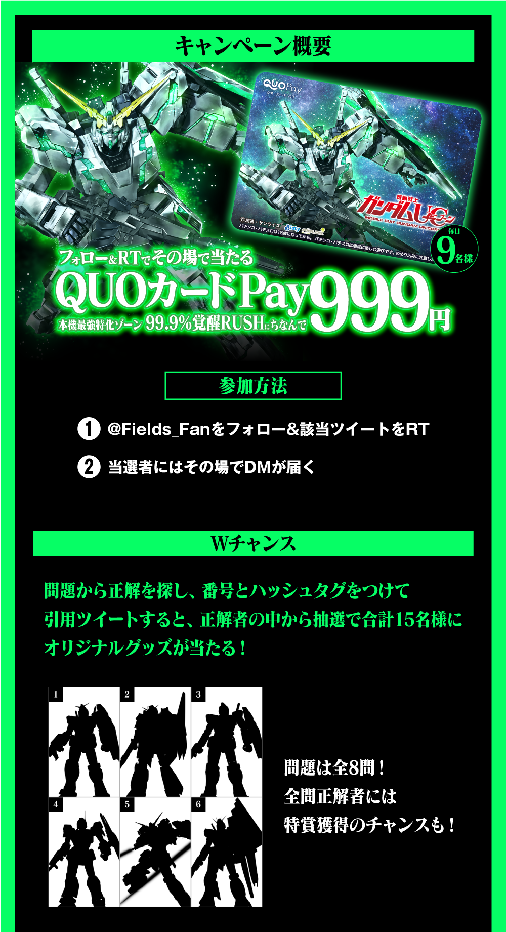 パチスロ機動戦士ガンダムユニコーン導入記念キャンペーンサイト